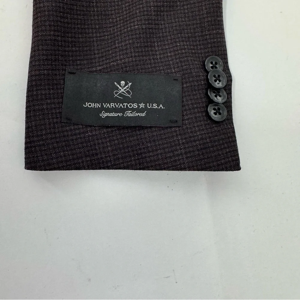 John Varvatos Bleecker-NN Wool 2-Piece Suit - NWT Size 40S 33S Brown MSRP $595